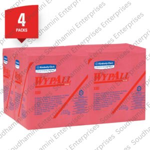 Wypall X80 Wipers / Quarter Fold / Red/ 31.7 cm x 33.0 cm, 41029 (Pack of 4)